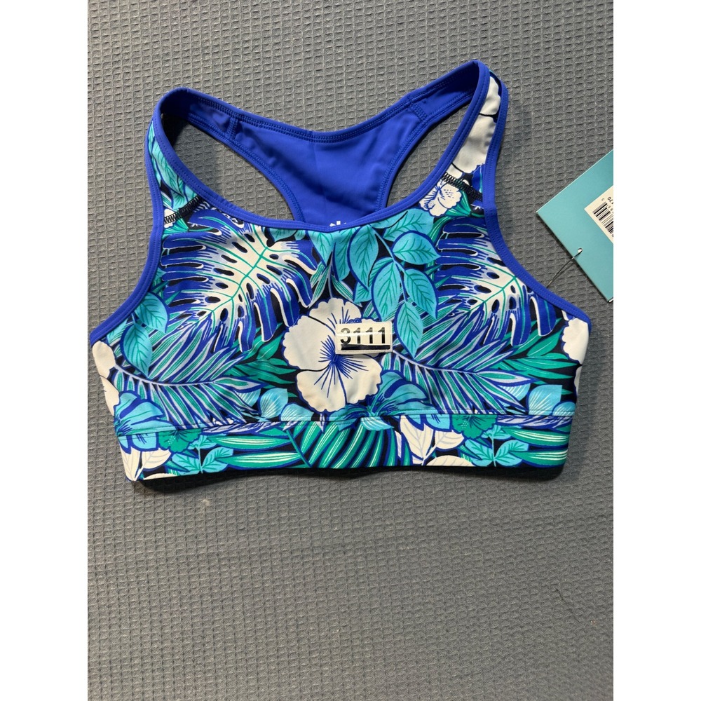 Coolibar Medley Swim Bra Womens XS Blue Tropical Floral UPF